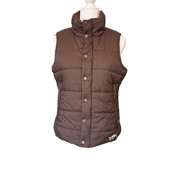 Burton Rancher Puffy Vest Brown Size MEDIUM Full Zip and Snap Front‎ - Picture 10 of 10